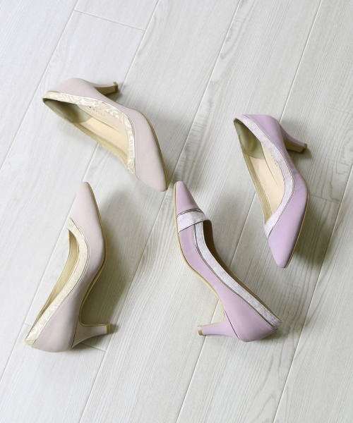 JELLY BEANS（ジェリービーンズ）の「レースコンビパンプス<ふわさら>(204-52776)JELLY BEANS(ジェリービーンズ)（パンプス・レディース・ライトグレー/ブラック/ラベンダー/ワイン・23/24/25/22/25.5/22.5/24.5/23.5/21.5）」の13枚目の写真