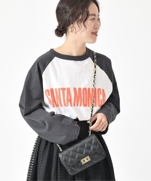 U by SPICK&SPAN(ユーバイスピックアンドスパン)の「ラグランBIGロンTEE◆(Tシャツ/カットソー・レディース・チャコールグレー/ボルドー・FREE)」の2枚目の写真
