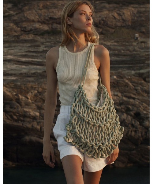 ALIENINA(アリエニーナ)の「【ALIENINA/アリエニーナ】ショルダーバッグ ハンドメイド コットンロープ(ショルダーバッグ・レディース・ホワイト/ブラック/グレー/ライトブラウン/ミント・FREE)」の5枚目の写真