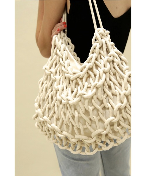 ALIENINA(アリエニーナ)の「【ALIENINA/アリエニーナ】ショルダーバッグ ハンドメイド コットンロープ(ショルダーバッグ・レディース・ホワイト/ブラック/グレー/ライトブラウン/ミント・FREE)」の16枚目の写真