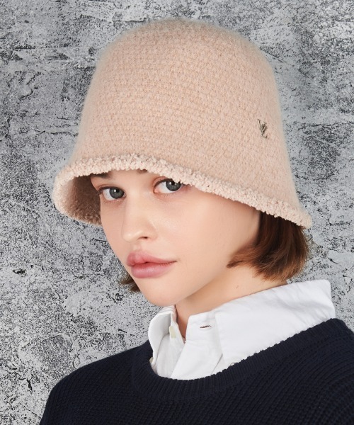 VARZAR(バザール)の「【VARZAR】VZ STUD WOOL BUCKET HAT / バザール VZ スタッズ ウール バケットハット(ハット・レディース・ブラック/ベージュ/グレー/ピンク・FREE)」の4枚目の写真