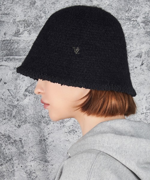 VARZAR(バザール)の「【VARZAR】VZ STUD WOOL BUCKET HAT / バザール VZ スタッズ ウール バケットハット(ハット・レディース・ブラック/ベージュ/グレー/ピンク・FREE)」の2枚目の写真