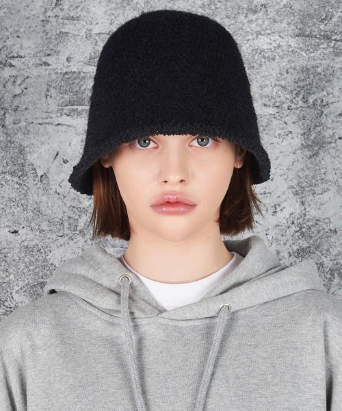 VARZAR(バザール)の「【VARZAR】VZ STUD WOOL BUCKET HAT / バザール VZ スタッズ ウール バケットハット(ハット・レディース・ブラック/ベージュ/グレー/ピンク・FREE)」の14枚目の写真