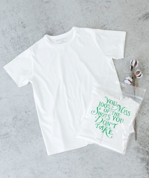 BONLECILL(ボンルシール)の「【2枚入り】【PBPオーガニックコットン】半袖 2PACK Tシャツ<サステナブル>(Tシャツ/カットソー・レディース・オフホワイト/ホワイト×ブラック/ブラック系/ホワイト系その他/ブラック系2・M/L)」の4枚目の写真