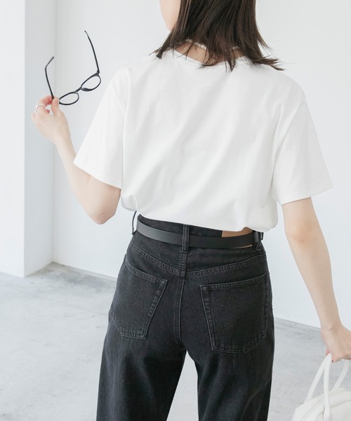 BONLECILL(ボンルシール)の「【2枚入り】【PBPオーガニックコットン】半袖 2PACK Tシャツ<サステナブル>(Tシャツ/カットソー・レディース・オフホワイト/ホワイト×ブラック/ブラック系/ホワイト系その他/ブラック系2・M/L)」の15枚目の写真