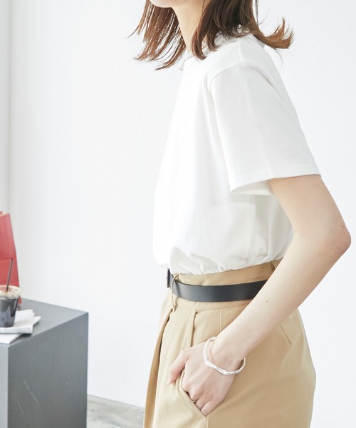 BONLECILL(ボンルシール)の「【2枚入り】【PBPオーガニックコットン】半袖 2PACK Tシャツ<サステナブル>(Tシャツ/カットソー・レディース・オフホワイト/ホワイト×ブラック/ブラック系/ホワイト系その他/ブラック系2・M/L)」の22枚目の写真