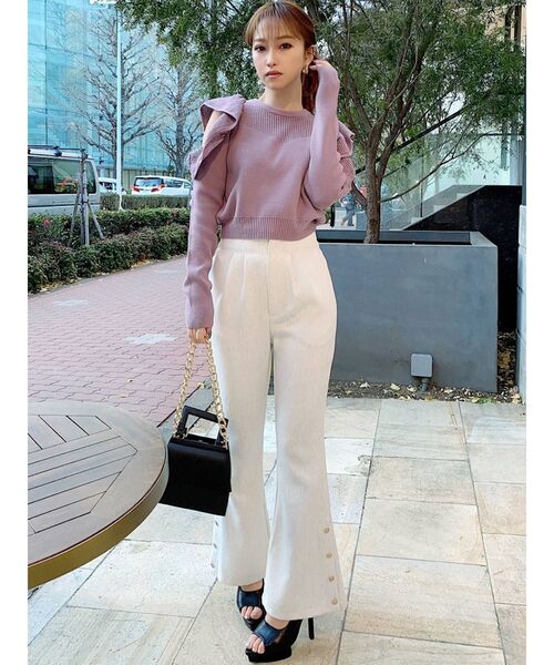 RESEXXY(リゼクシー)の「オープンショルダーメッシュニットプルオーバー(ニット/セーター・レディース・ブラック/ベージュ/ラベンダー・FREE)」の10枚目の写真