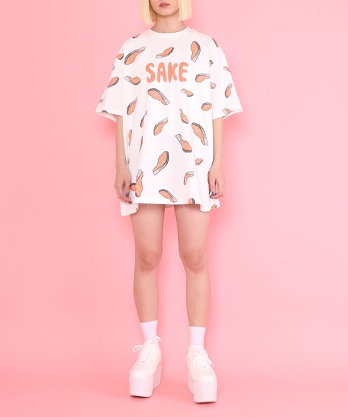 PUNYUS（プニュズ）の「フード総柄Ｔシャツ（Tシャツ/カットソー・レディース・パープル/ピンク・1/2/4/3）」の7枚目の写真