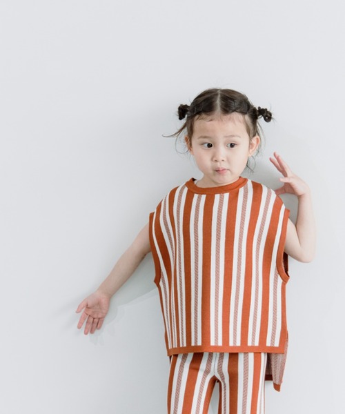 LOWRYS FARM（ローリーズファーム）の「ニットＪＱベスト　271068（ベスト・キッズ・ブラウン/ピンク・110cm/120cm/130cm/140cm/150cm）」の2枚目の写真