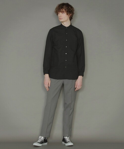 MACKINTOSH LONDON（マッキントッシュ ロンドン）の「綿麻無地バンドカラーシャツ（シャツ/ブラウス・メンズ・ホワイト/ブラック・LL/M/L）」の4枚目の写真