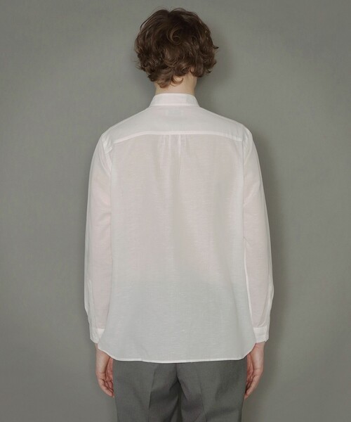 MACKINTOSH LONDON（マッキントッシュ ロンドン）の「綿麻無地バンドカラーシャツ（シャツ/ブラウス・メンズ・ホワイト/ブラック・LL/M/L）」の7枚目の写真