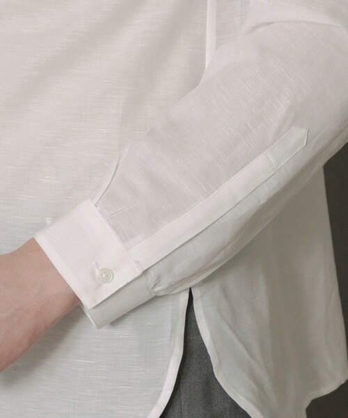 MACKINTOSH LONDON（マッキントッシュ ロンドン）の「綿麻無地バンドカラーシャツ（シャツ/ブラウス・メンズ・ホワイト/ブラック・LL/M/L）」の8枚目の写真