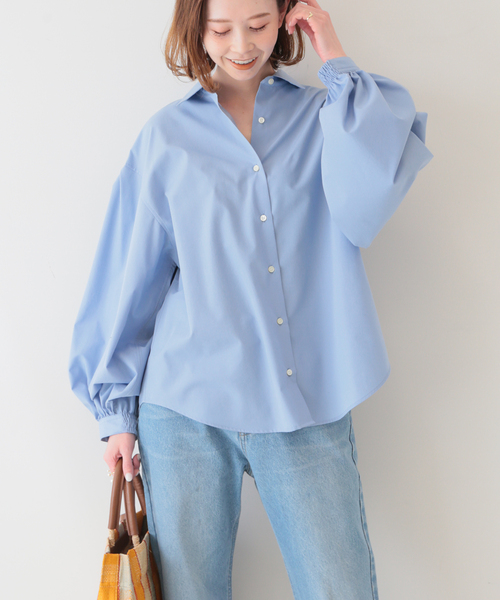 SLOBE IENA(IENA SLOBE)◆長袖シャツ/FREE/ポリエステル/BLK/25051912506010 一部店舗・WEB限定カラーあり/追加》ファインOXオーバーロング