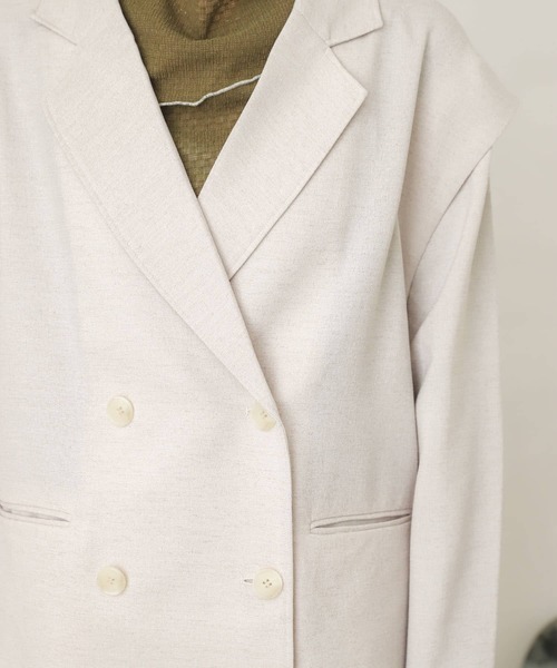 SENSE OF PLACE by URBAN RESEARCH(センスオブプレイスバイアーバンリサーチ)の「2WAYリネンライクジャケット(その他アウター・レディース・ベージュ/アイボリー・ONE)」の17枚目の写真