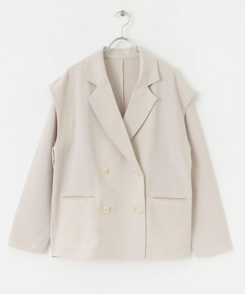 SENSE OF PLACE by URBAN RESEARCH(センスオブプレイスバイアーバンリサーチ)の「2WAYリネンライクジャケット(その他アウター・レディース・ベージュ/アイボリー・ONE)」の20枚目の写真