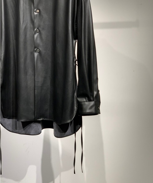 Toironier（トワロニエ）の「Toironier/トワロニエ/VEGAN LOOSE SHIRTS（シャツ/ブラウス・メンズ・ブラック/チャコール・0）」の8枚目の写真