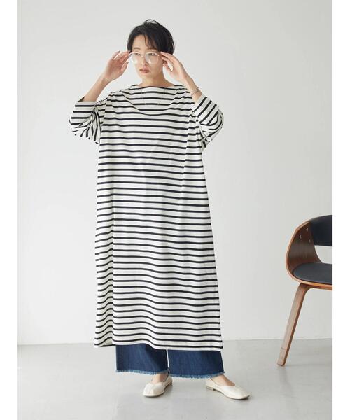 AMERICAN HOLIC（アメリカンホリック）の「ボーダーフレアカットワンピース（ワンピース・レディース・ネイビー/ベージュ/グリーン/アイボリー・M/L）」の16枚目の写真