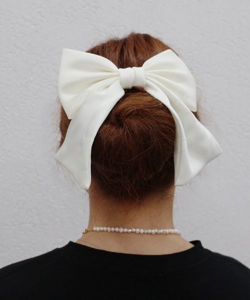 セール】サテン ロングリボン バレッタ（バレッタ/ヘアクリップ