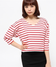 one after another NICE CLAUP | 【ナイスクラップ】リボンボーダーT(Tシャツ/カットソー)