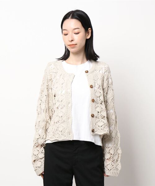 Drawer - 2wayカーディガン　試着のみ osharewalker カーディガン レディース トップス 長袖 クルー