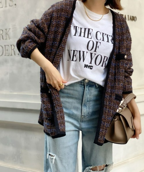 GOOD ROCK SPEED（グッドロックスピード）の「GOOD ROCK SPEED/NYC Tee 3color Tシャツ（Tシャツ/カットソー・レディース・ホワイト/ネイビー/ピンク・FREE）」の2枚目の写真