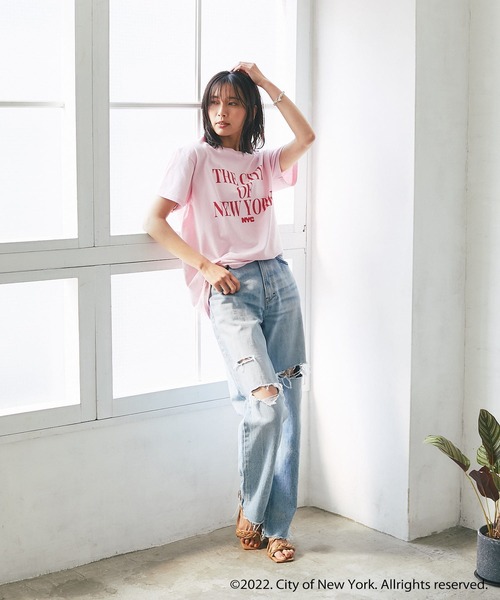 GOOD ROCK SPEED（グッドロックスピード）の「GOOD ROCK SPEED/NYC Tee 3color Tシャツ（Tシャツ/カットソー・レディース・ホワイト/ネイビー/ピンク・FREE）」の5枚目の写真