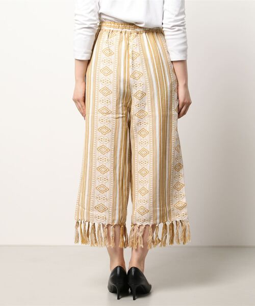 チャイハネ(チャイハネ)の「【チャイハネ】南インド織りストラナフリンジワイドパンツ(その他パンツ・レディース・ブラック/レッド/イエロー・FREE)」の5枚目の写真