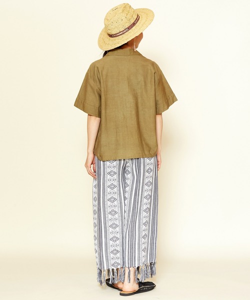 チャイハネ(チャイハネ)の「【チャイハネ】南インド織りストラナフリンジワイドパンツ(その他パンツ・レディース・ブラック/レッド/イエロー・FREE)」の9枚目の写真