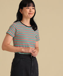 Ray BEAMS | Ray BEAMS / マルチ ボーダー リブ Tシャツ(Tシャツ/カットソー)