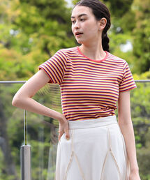 Ray BEAMS | Ray BEAMS / マルチ ボーダー リブ Tシャツ(Tシャツ/カットソー)