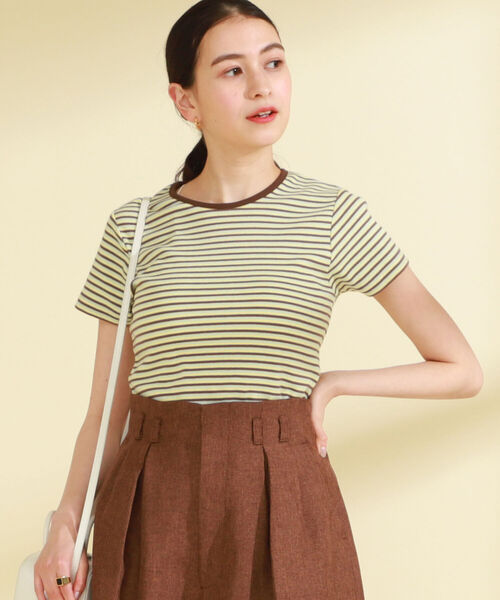 Ray BEAMS（レイビームス）の「Ray BEAMS / マルチ ボーダー リブ Tシャツ（Tシャツ/カットソー・レディース・ホワイト/ピンク/ミント・ONE SIZE）」の20枚目の写真