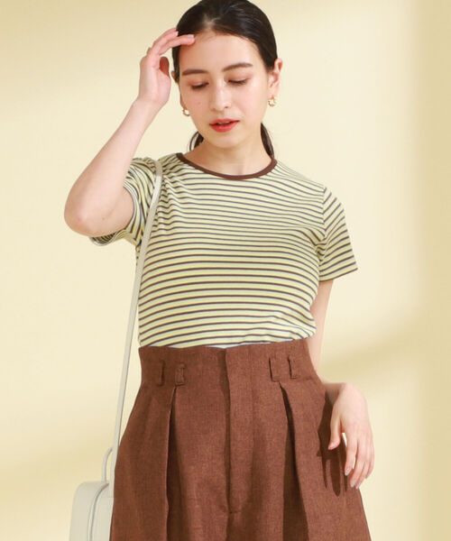 Ray BEAMS（レイビームス）の「Ray BEAMS / マルチ ボーダー リブ Tシャツ（Tシャツ/カットソー・レディース・ホワイト/ピンク/ミント・ONE SIZE）」の19枚目の写真