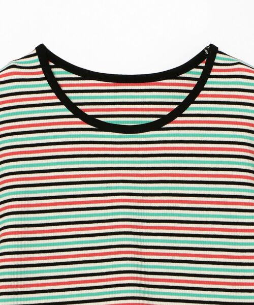 Ray BEAMS（レイビームス）の「Ray BEAMS / マルチ ボーダー リブ Tシャツ（Tシャツ/カットソー・レディース・ホワイト/ピンク/ミント・ONE SIZE）」の13枚目の写真