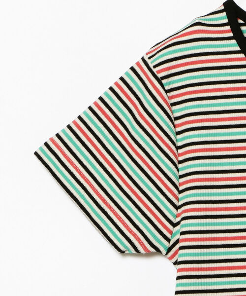 Ray BEAMS（レイビームス）の「Ray BEAMS / マルチ ボーダー リブ Tシャツ（Tシャツ/カットソー・レディース・ホワイト/ピンク/ミント・ONE SIZE）」の12枚目の写真