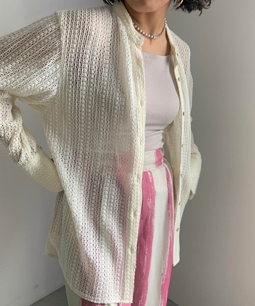 Ameri（アメリ）の「OVERSIZED COARSE MESH SHIRT（シャツ/ブラウス 
