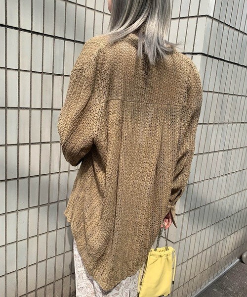 Ameri（アメリ）の「OVERSIZED COARSE MESH SHIRT（シャツ/ブラウス 