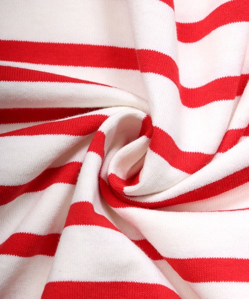 SITRY（シトリー）の「Panel border Loose silhouette boat neck T-shirt/パネルボーダー ルーズシルエット  ボートネック 半袖Ｔシャツ（Tシャツ/カットソー・メンズ・ブラック/レッド/ブルー/グリーン/ブラック系その他/ブルー系その他・M/L）」の11枚目の写真