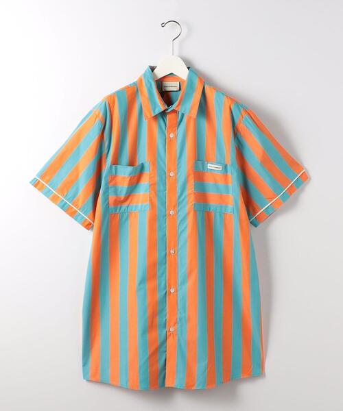 Drole De Monsieur(ドロール ド ムッシュ)の「<DROLE DE MONSIEUR> STRIPE SHORT SLEEVE SHIRT/シャツ(シャツ/ブラウス・メンズ・オレンジ・S)」の1枚目の写真
