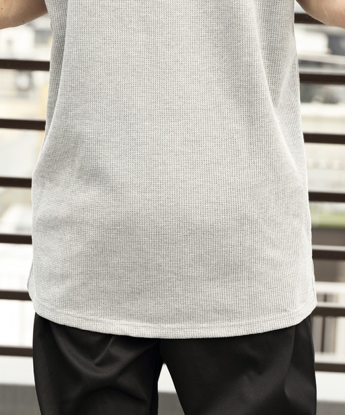 ８(eight)（エイト）の「ワッフルロング丈Ｔシャツ（Tシャツ/カットソー・メンズ・ホワイト/ブラック/グレー・X-LARGE/LARGE/MEDIUM）」の4枚目の写真
