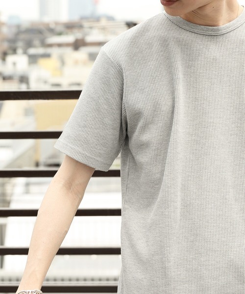 ８(eight)（エイト）の「ワッフルロング丈Ｔシャツ（Tシャツ/カットソー・メンズ・ホワイト/ブラック/グレー・X-LARGE/LARGE/MEDIUM）」の9枚目の写真