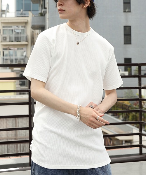 ８(eight)（エイト）の「ワッフルロング丈Ｔシャツ（Tシャツ/カットソー・メンズ・ホワイト/ブラック/グレー・X-LARGE/LARGE/MEDIUM）」の21枚目の写真