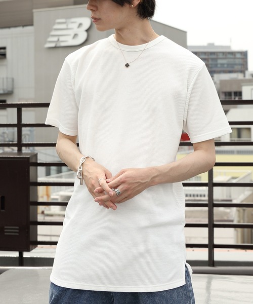 ８(eight)（エイト）の「ワッフルロング丈Ｔシャツ（Tシャツ/カットソー・メンズ・ホワイト/ブラック/グレー・X-LARGE/LARGE/MEDIUM）」の22枚目の写真