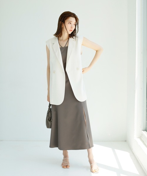 one after another NICE CLAUP(ワンアフターアナザーナイスクラップ)の「チュールブラウスSETワンピース(ワンピース・レディース・アッシュブラウン/モカ・FREE)」の7枚目の写真