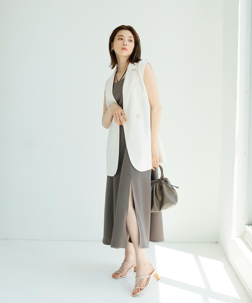 one after another NICE CLAUP(ワンアフターアナザーナイスクラップ)の「チュールブラウスSETワンピース(ワンピース・レディース・アッシュブラウン/モカ・FREE)」の3枚目の写真