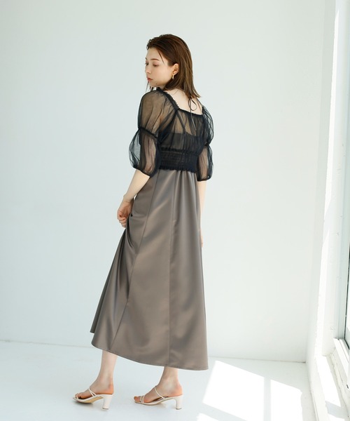 one after another NICE CLAUP(ワンアフターアナザーナイスクラップ)の「チュールブラウスSETワンピース(ワンピース・レディース・アッシュブラウン/モカ・FREE)」の11枚目の写真