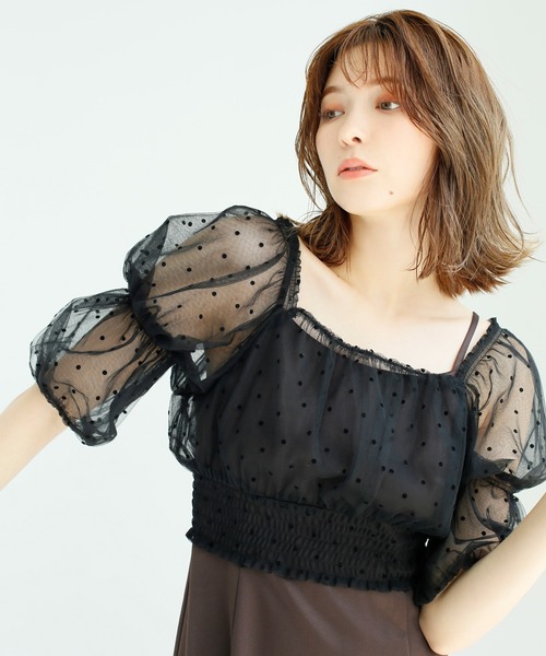 one after another NICE CLAUP(ワンアフターアナザーナイスクラップ)の「チュールブラウスSETワンピース(ワンピース・レディース・アッシュブラウン/モカ・FREE)」の9枚目の写真