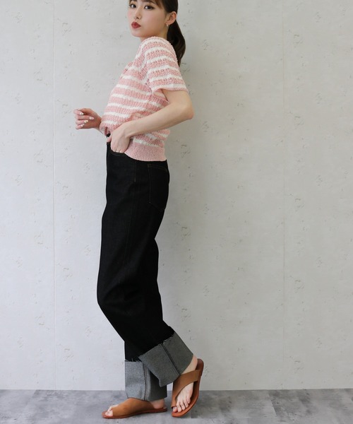 Per sist ence（パーシエンス）の「Per sist ence/パーシエンス　11オンス ロールアップデニムパンツ（デニムパンツ・レディース・ブラック/インディゴブルー・SMALL/MEDIUM）」の6枚目の写真