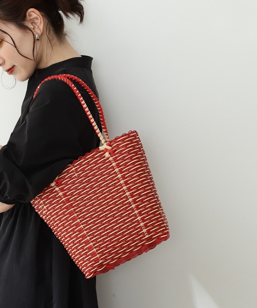 N.（N. Natural Beauty Basic）（エヌエヌナチュラルビューティーベーシック）の「[UNIQUE BATIK] バスケットトートバッグ（トートバッグ・レディース・ブラック/レッド・ﾌﾘ-）」の12枚目の写真