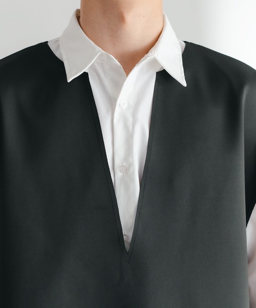 epnok(エプノック)の「ダンボールキーネックベスト(ベスト・メンズ・チャコールグレー/アイボリー/グレイッシュベージュ・SMALL/MEDIUM/LARGE)」の10枚目の写真