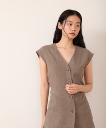 CASA FLINE | ヴィンテージリネンノースリベスト(ベスト)